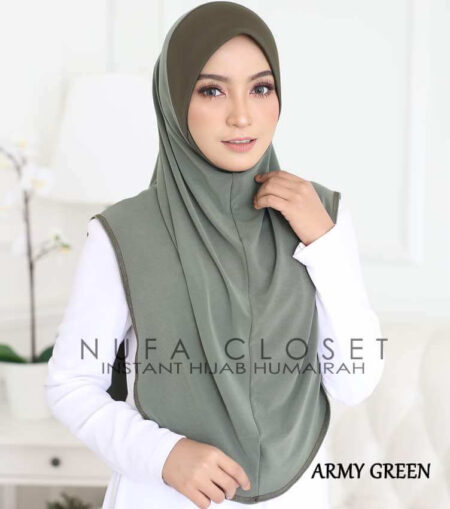 Instant Humairah Exclusive - Army Green